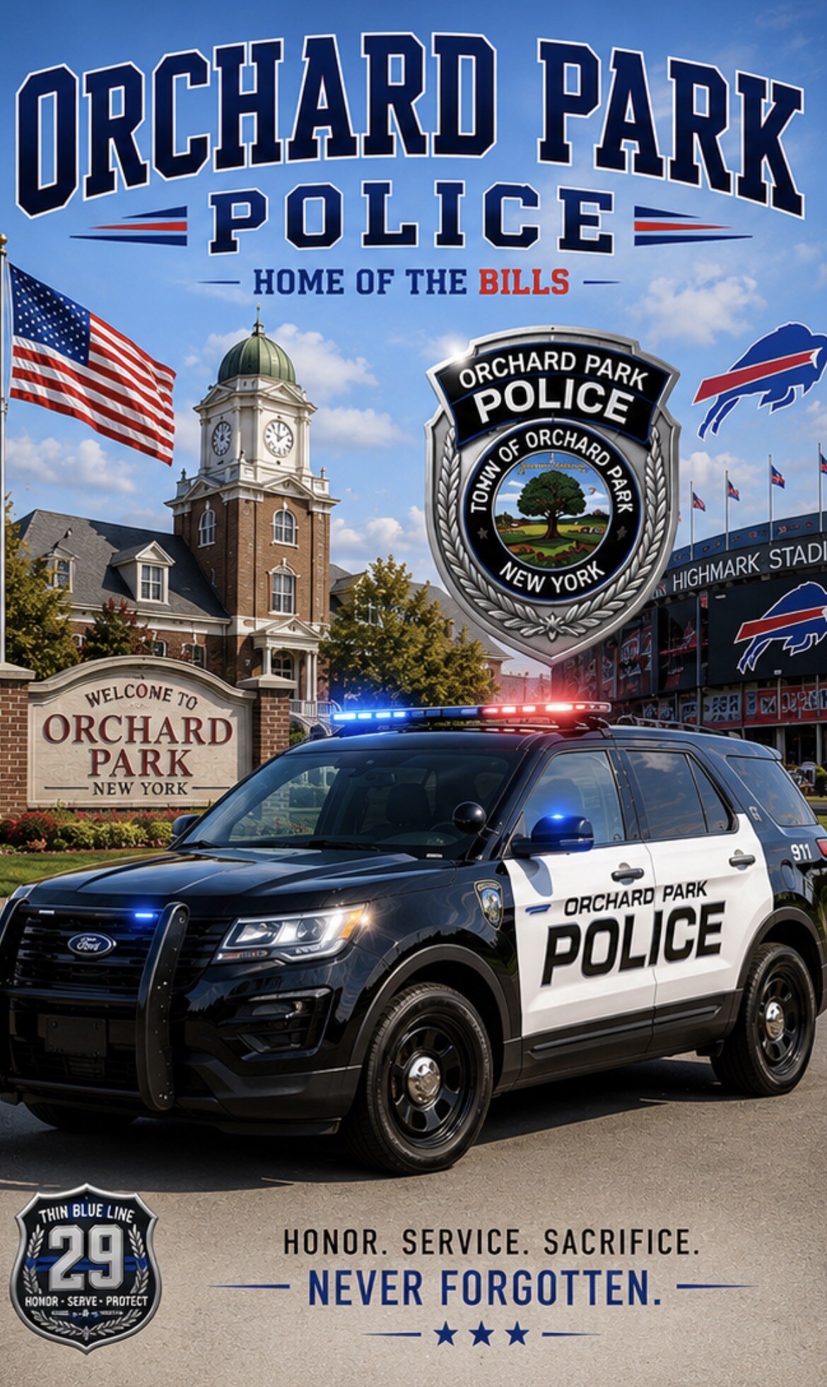 Orchard Park Police tribute concept